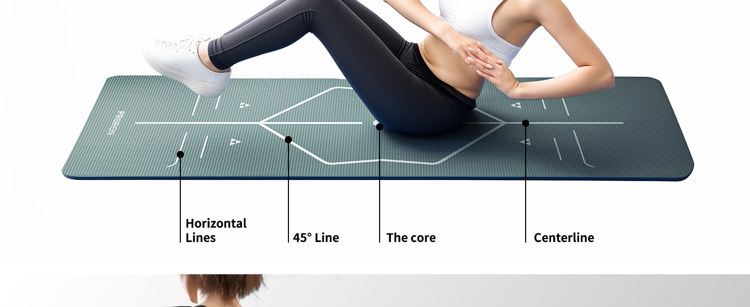 Йога мат PROIRON, неслизька, з розміткою, для йоги, фітнесу та спорту, блакитна