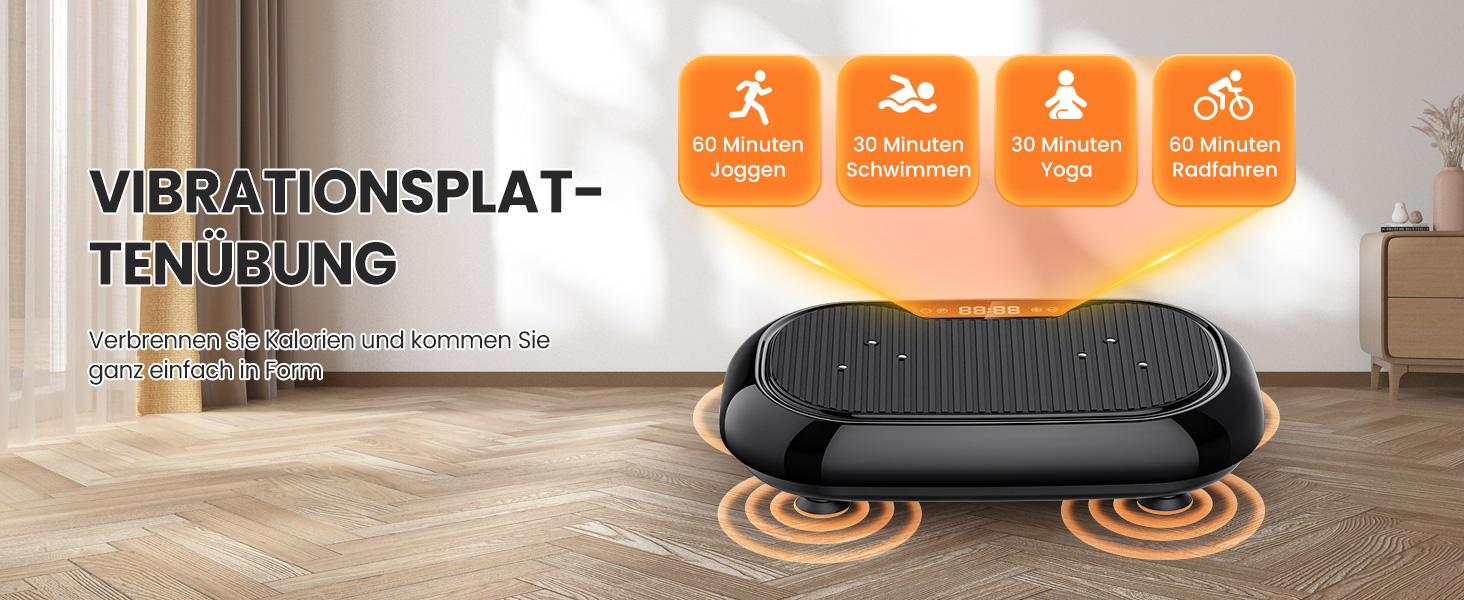 Вібраційна платформа для дому Sport з 9 режимами, 120 інтенсивностей, 4 еластичними гумками, до 150 кг, Bluetooth, пульт ДУ - для домашніх тренувань