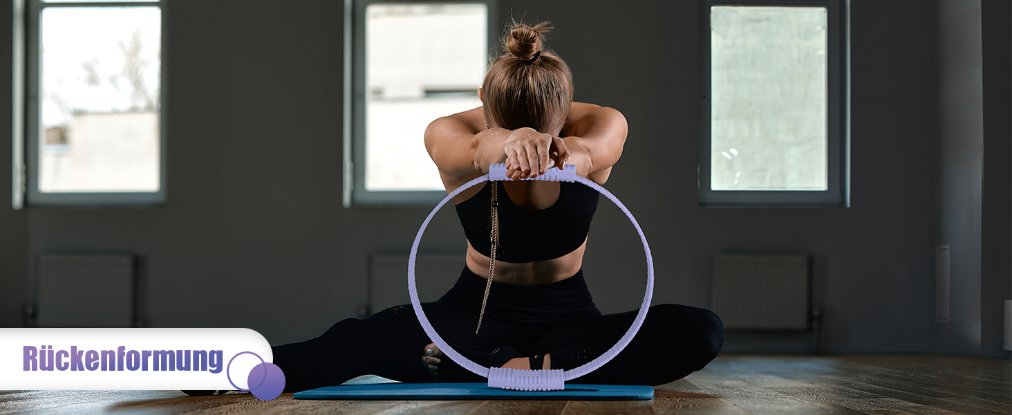 Набір для пілатесу: кільце, стрічки, міні-м'яч, постер та сумка. Набір для тренування корпусу для жінок (фіолетовий)