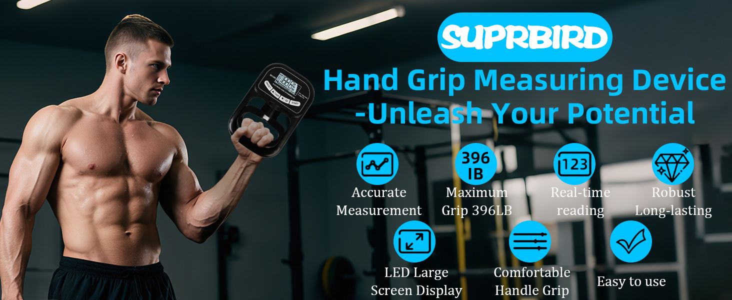 Динамометр ручний цифровий 180 кг з USB зарядкою та LCD-дисплеєм для спортсменів та домашніх тренувань