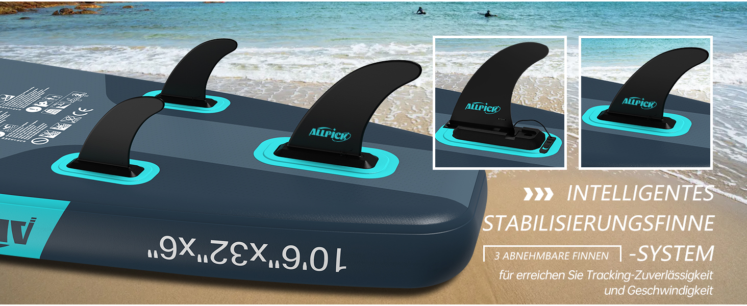 Надувний SUP Борд ALLPICK Premium: Комплект для SUP-бордингу з аксесуарами, тримачем для камери, регульованим веслом, 180 кг, преміум-зелений