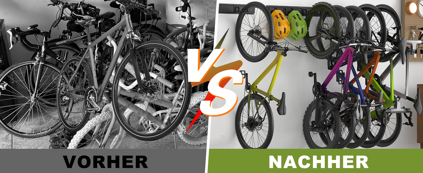 Настінна підставка для велосипедів Housolution 32 дюйми на 4 велосипеда + 3 шоломи, до 136 кг, міцна сталева конструкція, для гаража