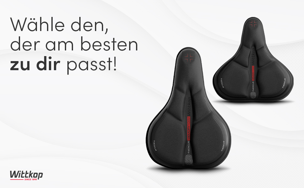 Фahrradsitzkissen від WITTKOP: Гелевий та М'який Велосипедний Сидіння для Дам та Чоловіків. Ергономічний Покриття для Велосипедного Сидіння з 3-Зонною Конструкцією. Підходить для Peloton та TREKKING