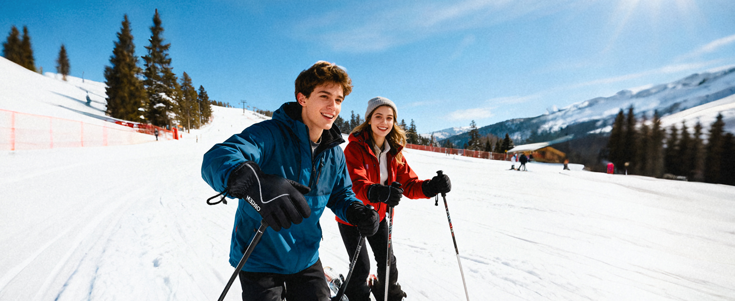 Рукавички зимові для чоловіків та жінок, велосипедні та гірськолижні, 3M Thinsulate, водонепроникні, теплі флісові з підтримкою сенсорного екрану, сірі, розмір L