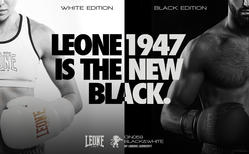 Боксерські рукавички Leone 1947 Black Edition 10 oz, білі, унісекс