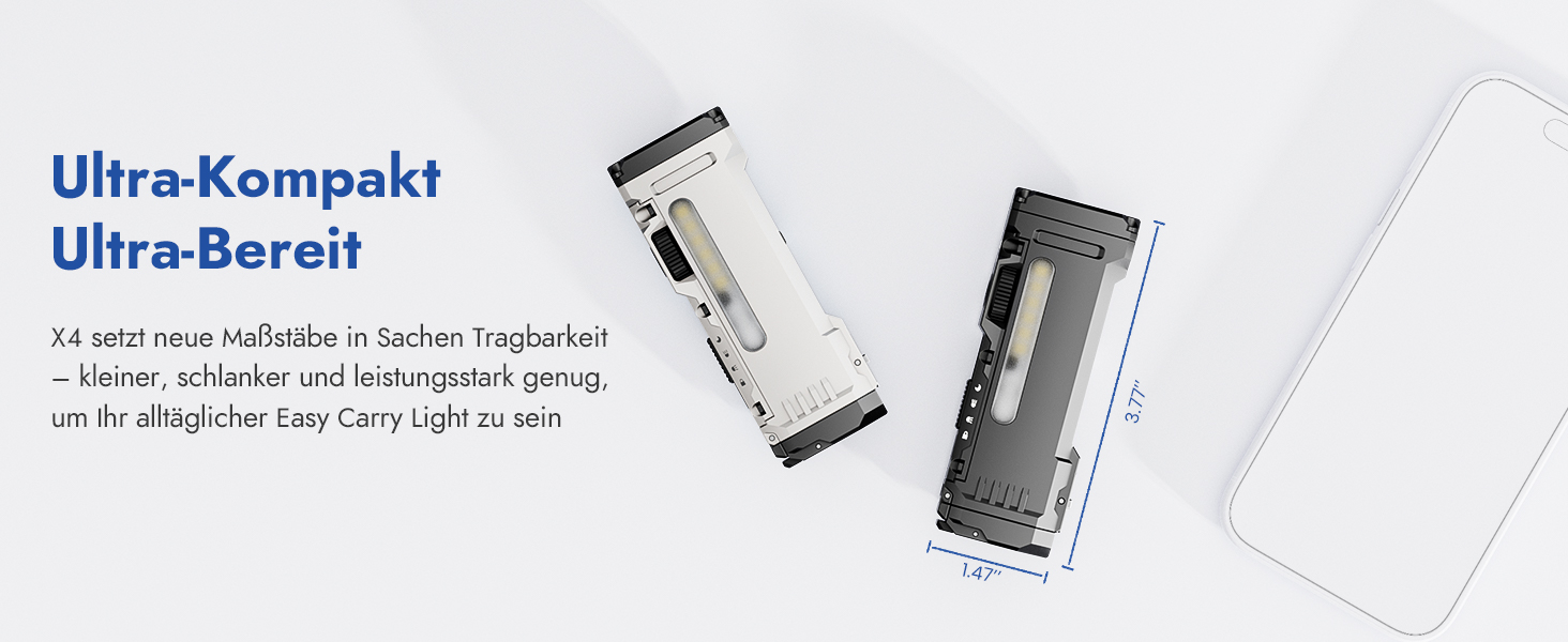 WUBEN X4 Mini LED ліхтарик з RGB підсвічуванням, 1500 люменів, IP68, тактичний, для кемпінгу та надзвичайних ситуацій, чорний