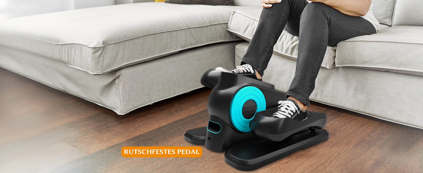 Електричний еліптичний тренажер Amonax, міні крос-тренажер для дому, сидячий велотренажер для літніх людей, кардіо тренажер під стіл, чорний Pro