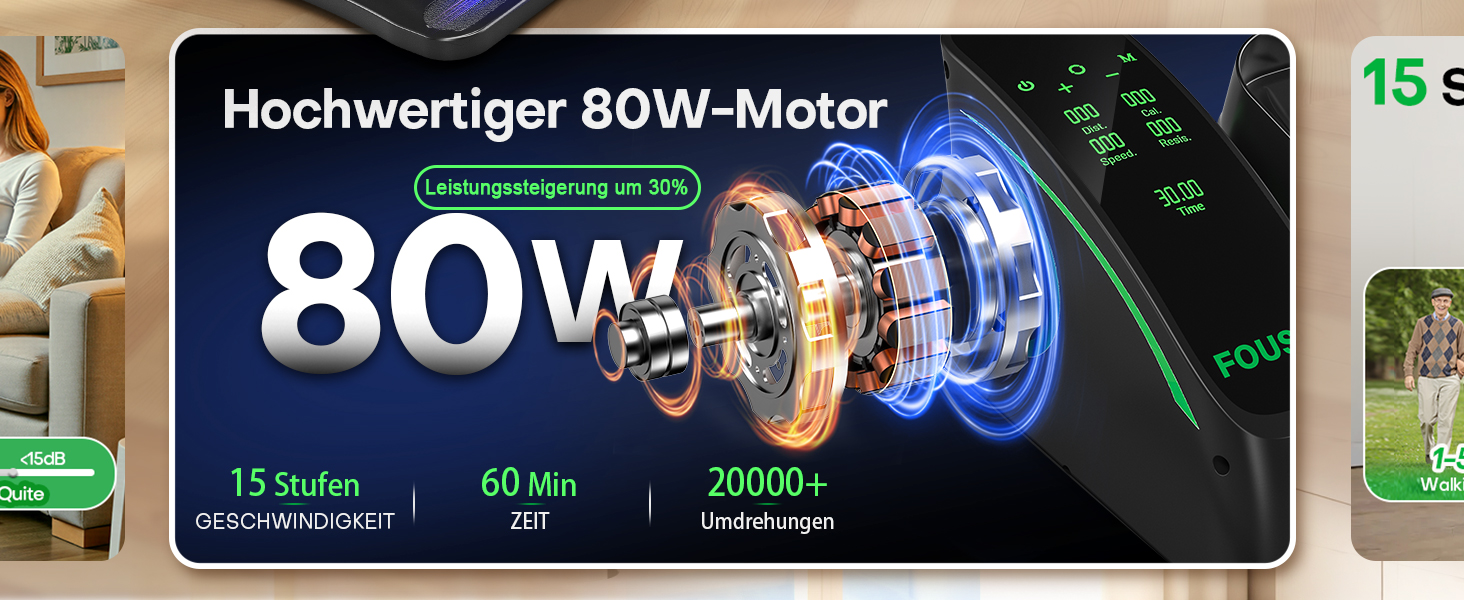 Еліптичний тренажер під стіл, компактний електричний велотренажер для ніг, 15 рівнів швидкості, тихий, для літніх людей