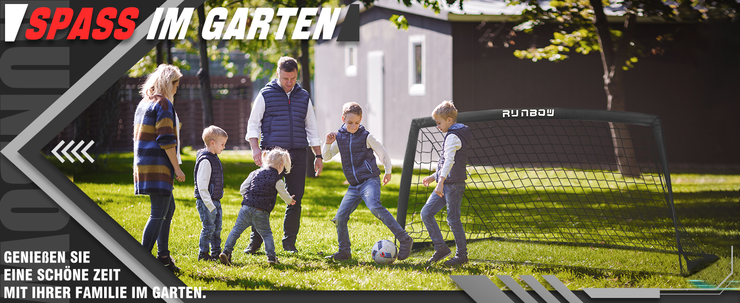 Дитячі ворота для футболу RUNBOW 1,8 x 1,2 м, портативні, з сумкою, чорні