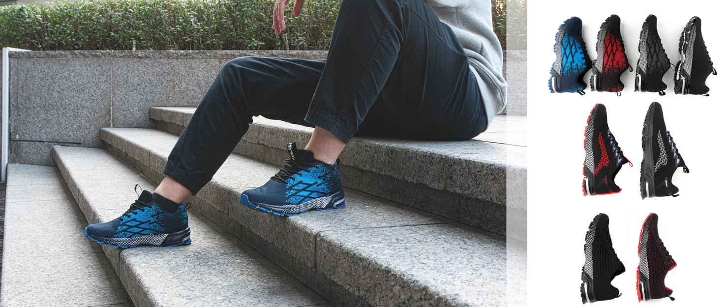 Кросівки Hitmars для чоловіків та жінок. Потужні спортивні кросівки для бігу та занять спортом. Чорний колір, розміри 36-48 EU. Модель N1