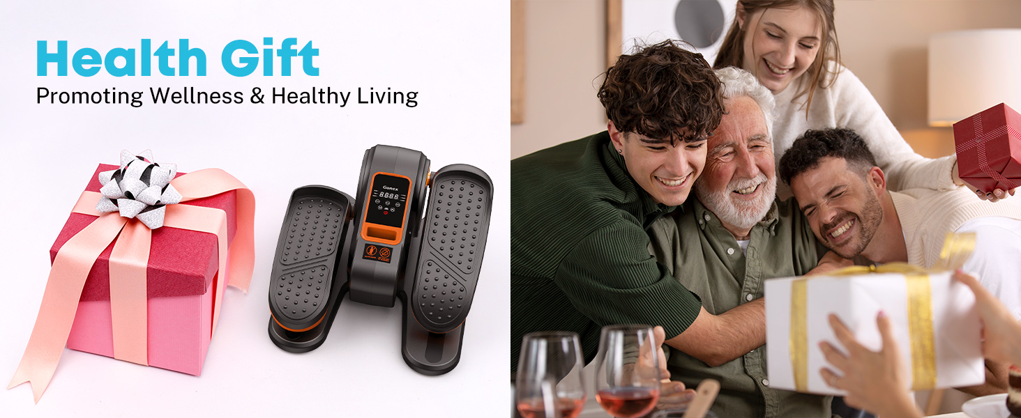 Еліптичний тренажер Gonex під стіл для літніх людей, електричний, з пультом керування, 16 рівнів швидкості, ручний та автоматичний режими (Помаранчевий)