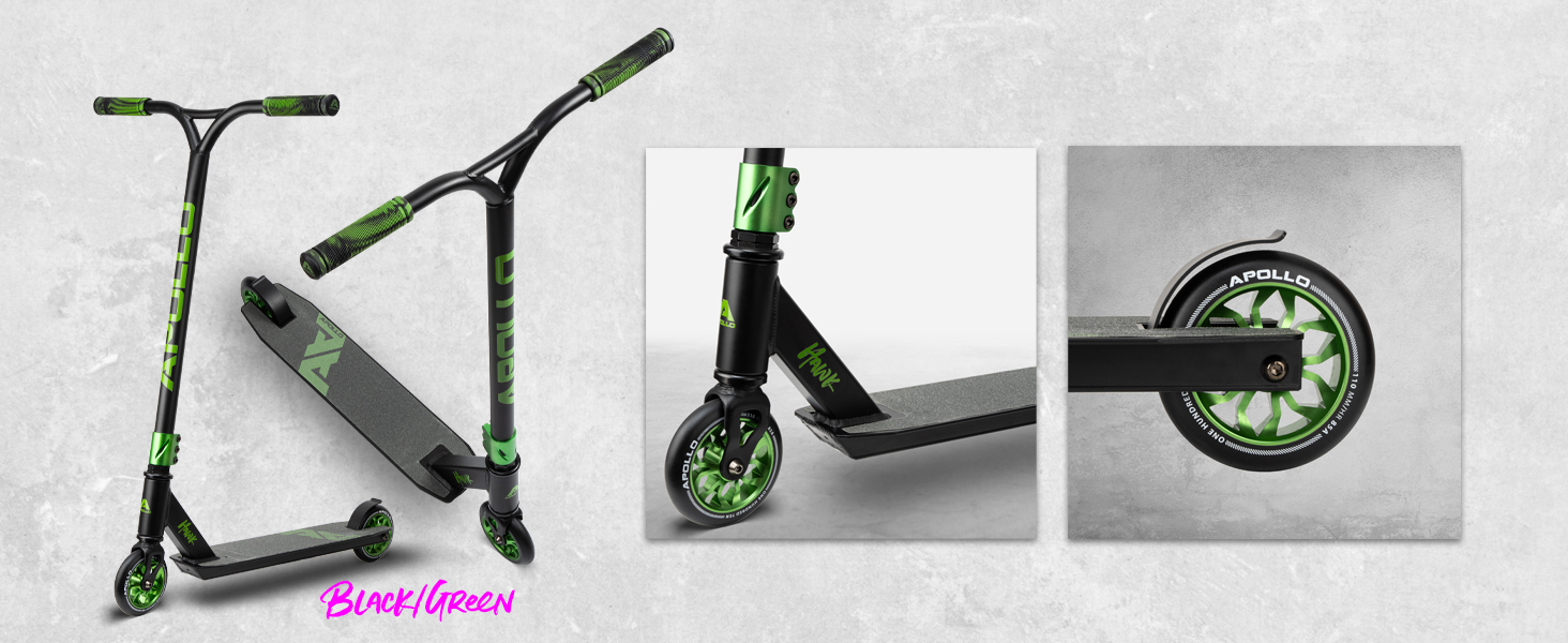 Фрістайл Kick Scooter для дітей та дорослих, Дитячий самокат, Трюковий самокат для хлопчиків та дівчаток від 6 років, Трюковий самокат для початківців та досвідчених дітей, Трюковий самокат Black