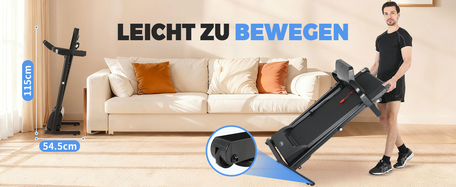 Біговий доріжки складаний для дому 14 км/год з LED-дисплеєм та 12 програмами тренувань, NV-T3801