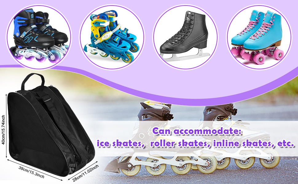 Чохол для роликових ковзанів та ковзанів: дитячий, універсальний, чорний, з регульованими ременями