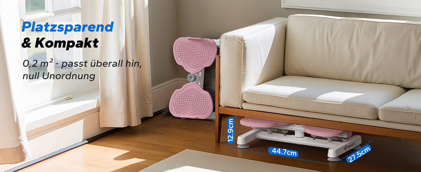 MERACH Диск для скручування тазу, тренажер для пресу з 2 еластичними стрічками, для підтяжки талії та кор-тренінгу, до 136 кг, безшумний фітнес-інвентар для дому (Рожевий)