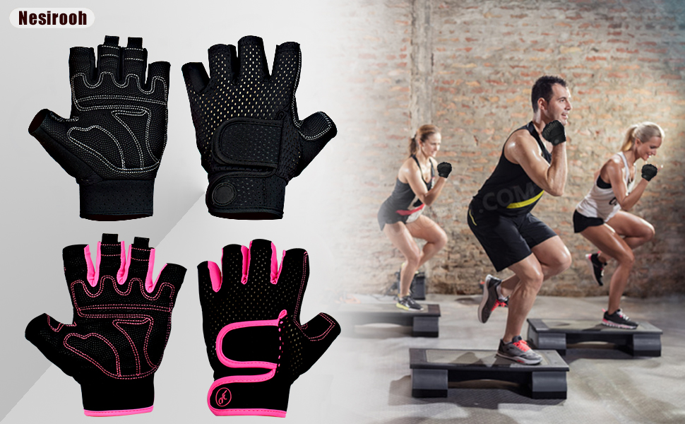 Фитнес рукавички для чоловіків та жінок, тренувальні рукавички для залу, силових тренувань, важкої атлетики, греблі та велоспорту, чорний, розмір M