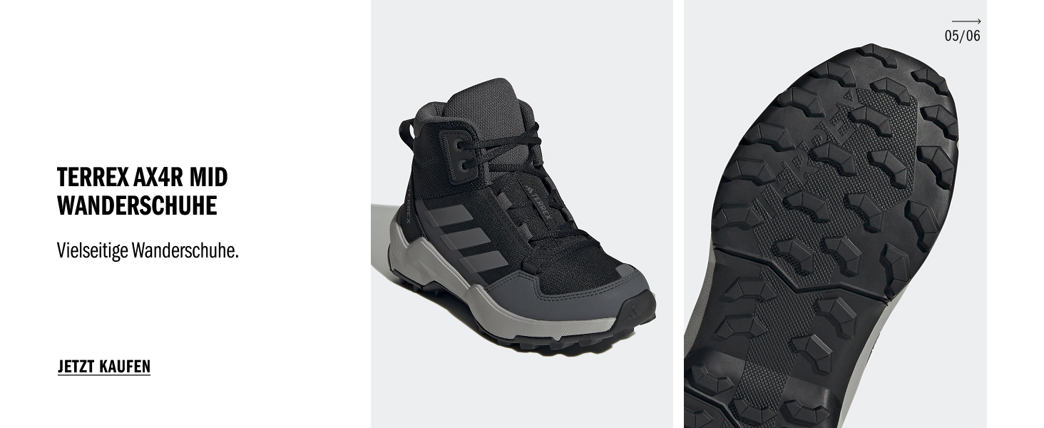 Дитячі трекінгові черевики Adidas Terrex Ax4R RAIN.RDY, 34 EU, чорно-сіро-сірі