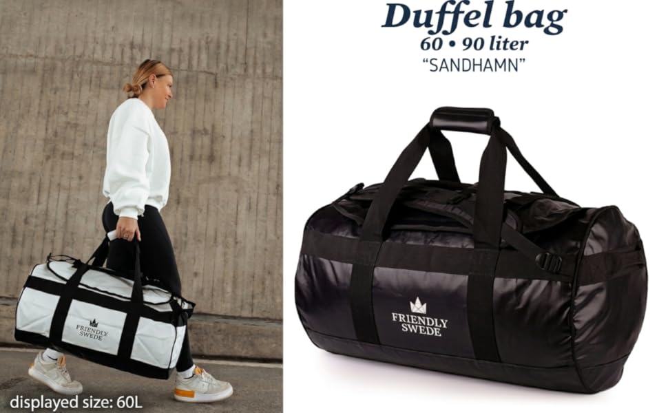 Водонепроникна спортивна сумка-рюкзак The Friendly Swede Sandhamn (60 л), біла — гермосумка для подорожей та спорту