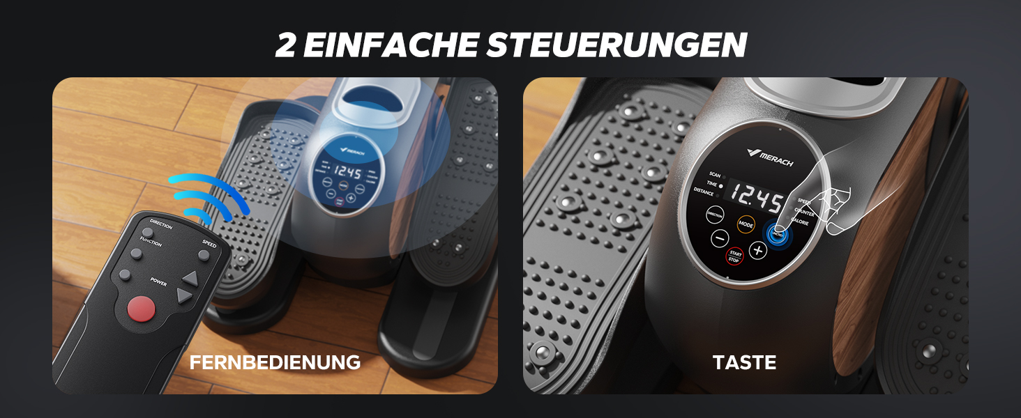 MERACH Міні електричний крос-тренажер під стіл з пульт, дисплей, неслизьке покриття, 12 швидкостей, тихий та портативний для дому, для дорослих та літніх людей (чорний) E32-2024