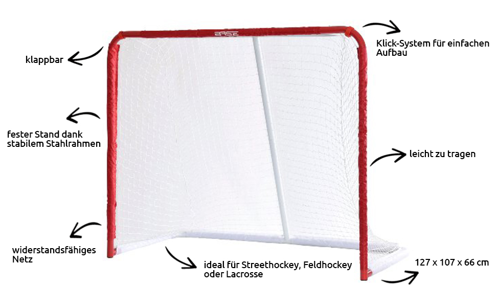 Ворота для хокею Street-Hockeytor 50'' Outdoor, для дітей, червоно-білі, 127x107x66 см