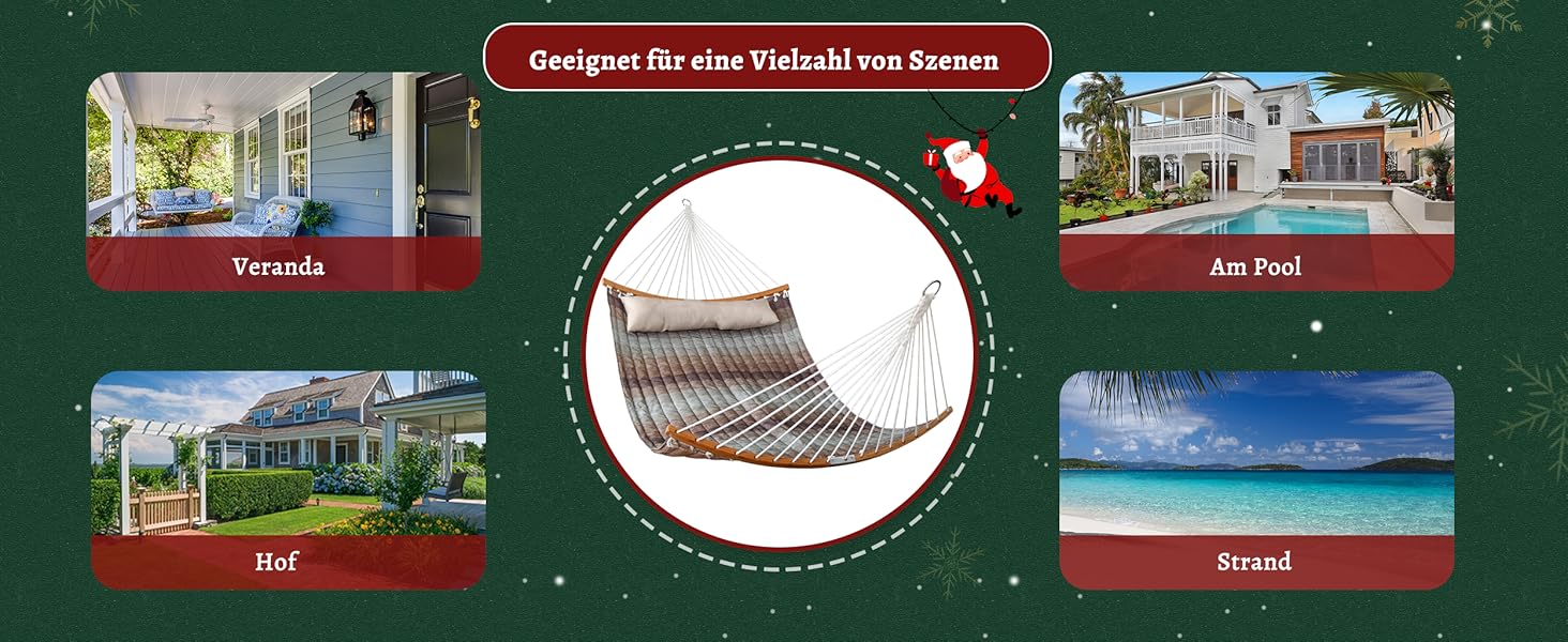 Гамак для двох Bathonly, 3 м, двобокий, джинсовий, до 204 кг