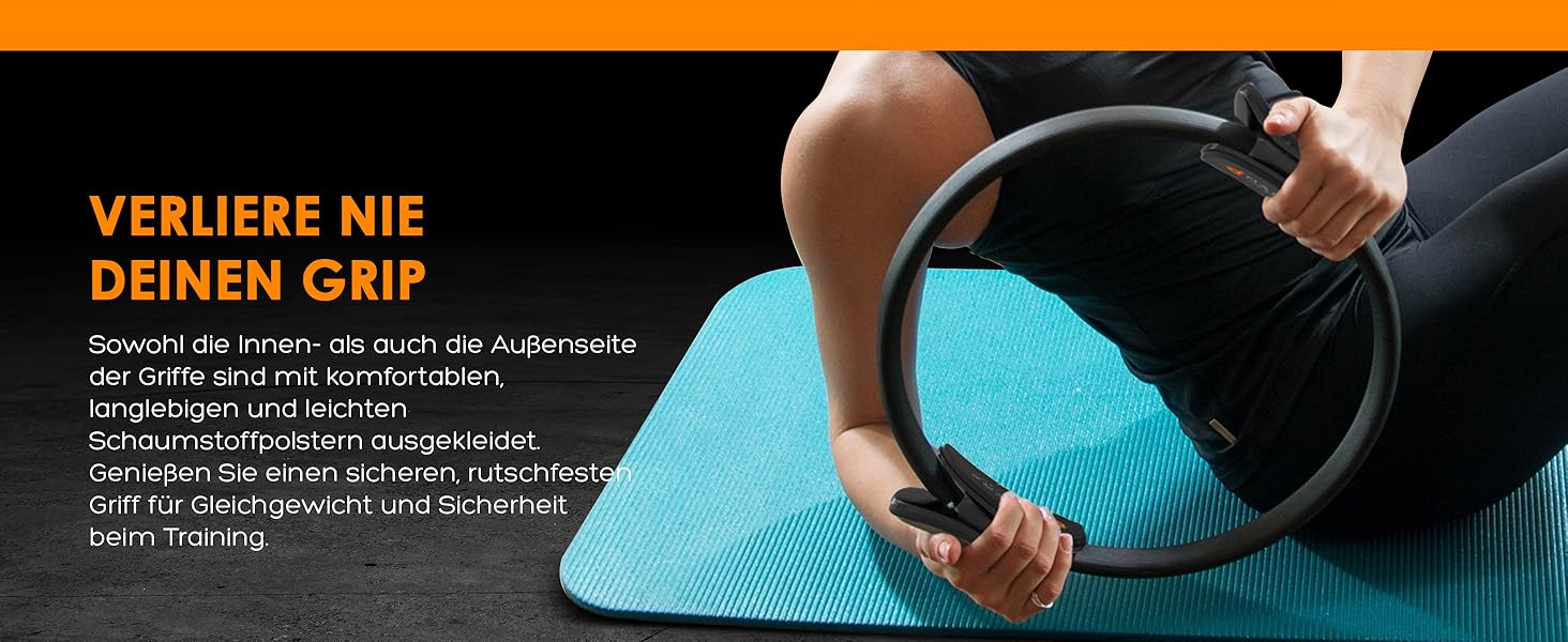 Кільце для пілатесу MANTRA SPORTS: тренажер для м'язів тазу та стегон, фітнес-кільце для дому, тренажер для ніг, стегон та сідниць, для жінок та чоловіків, кольори: бірюзовий та фіолетовий (для зросту 150-175 см)