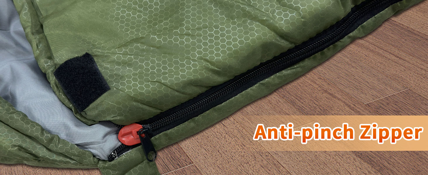 Спальний мішок Outdoor для дорослих, машинного прання, зимовий, водонепроникний, 3-4 сезони, з компресійним мішком, для кемпінгу, походів, подорожей, 0°C-Комфорт, Чорний (Оливковий), 220x85CM-L