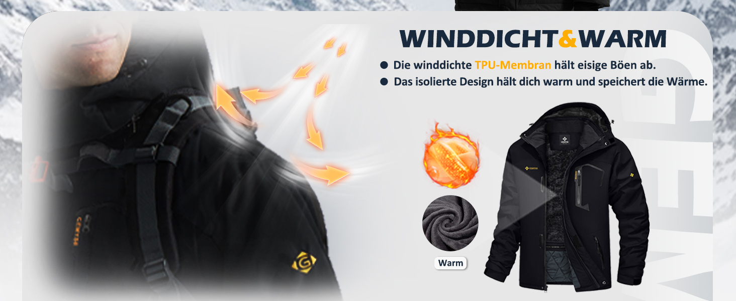 Чоловіча зимова куртка GEMYSE для катання на лижах, тепла, вітронепроникна, водонепроникна, дихаюча, з багатьма кишенями, з капюшоном, білий, розмір L