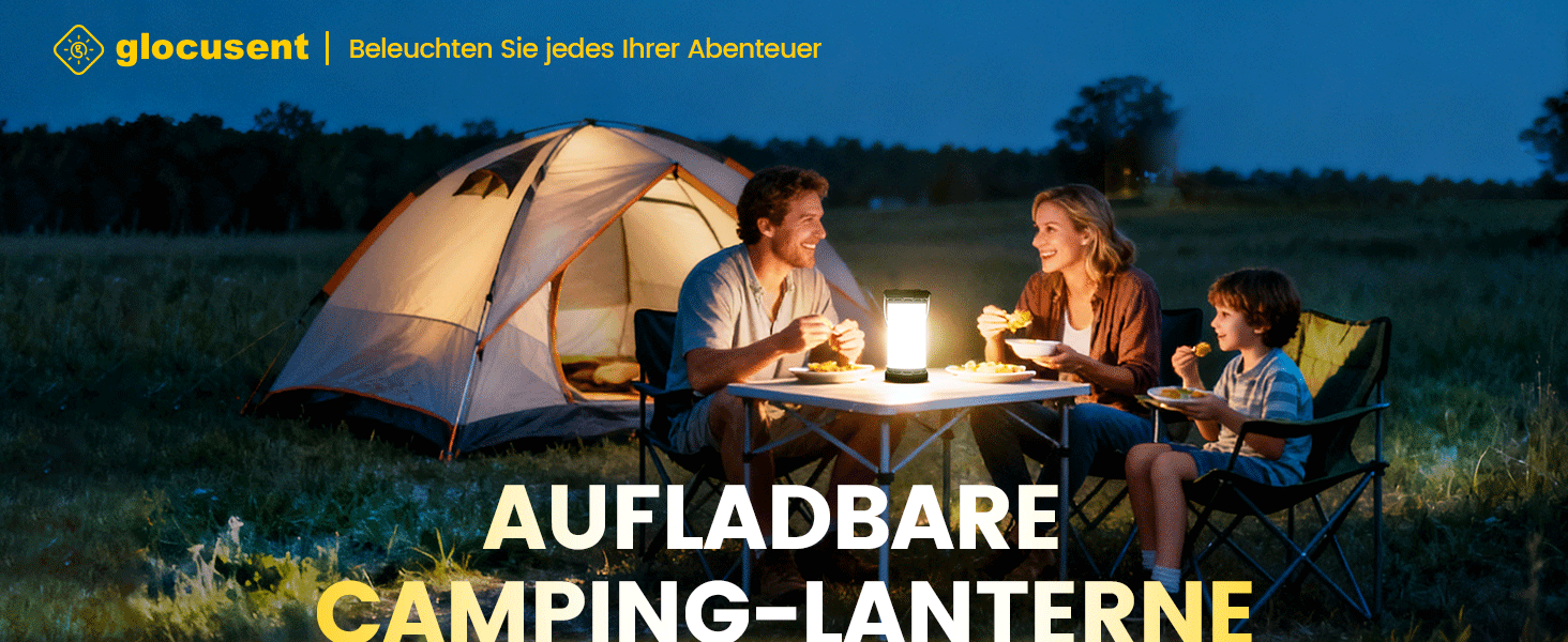 Glocusent Ліхтар для кемпінгу та намету: 1500 люмен, 135 LED, 200 годин роботи, акумулятор 5000 mAh, 3 кольори та 5 рівнів яскравості, SOS, перезаряджувана кемпінгова лампа для відключень електроенергії, туризму та надзвичайних ситуацій