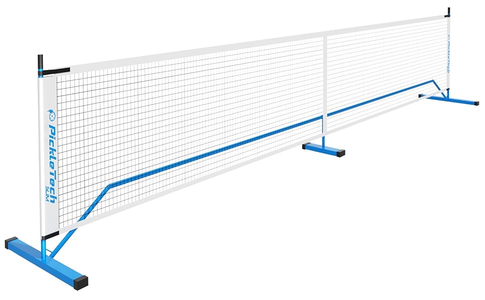 PickleTech М'яка сітка для піклболу Slim 4.0-6.7 м - Турнірна сітка - З переносною сумкою - Професійне обладнання для піклболу