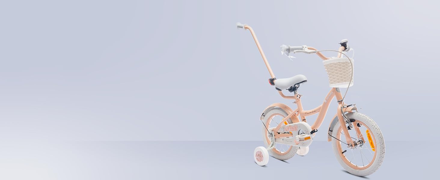 Велосипед Sun Baby Bicycle Flower, колеса на вибір, зі штангою, 2-6 років