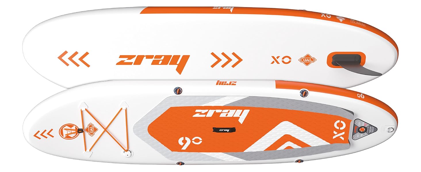 Надувний SUP дошка ZRAY SUP X0 Stand Up Paddle Board Комплект оранжевого кольору, 275x76x13 см, для 1 особи. В комплекті: весло, сумка, насос. Ідеально для дітей та початківців.