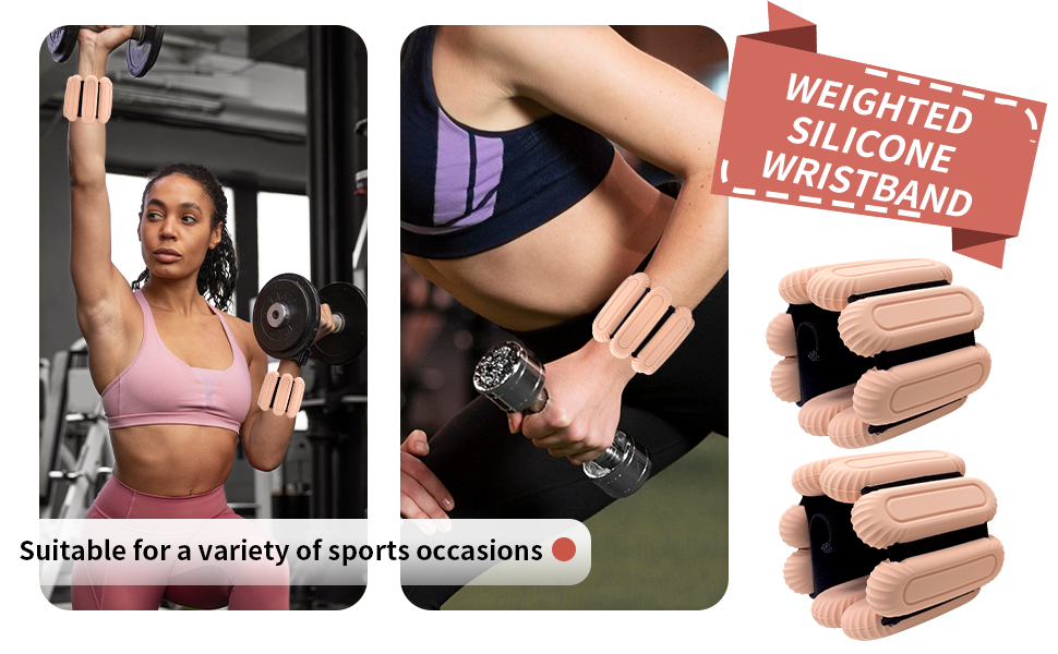 Набір манжет на зап'ястя для плавання та фітнесу, 1 кг, регульовані, для жінок