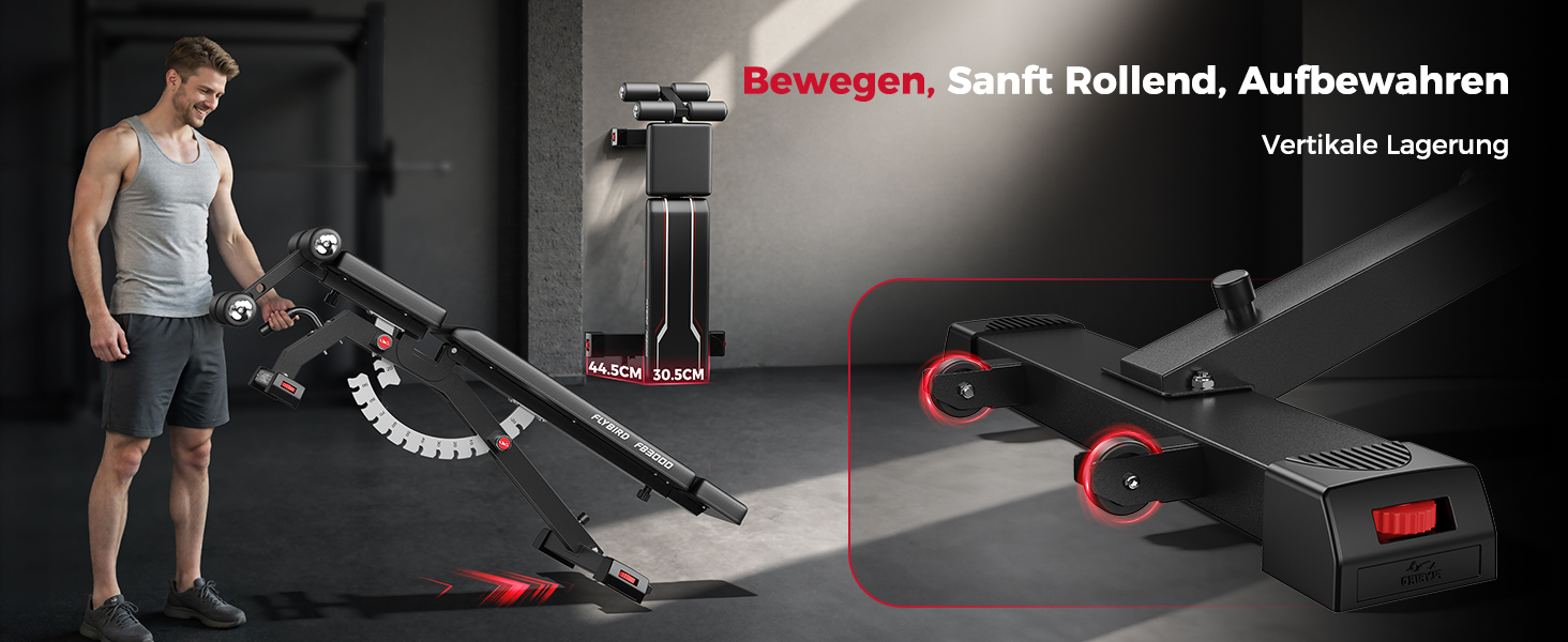 Відкидна тренажерна лава FLYBIRD з регулюванням, до 544 кг, для дому, з подовженою спинкою для жиму лежачи (L-544KG)