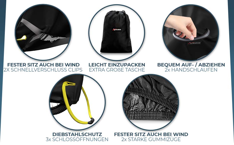 Водонепроникний чохол для велосипеда Xcelenze з відбивачами, міцний та з UV-захистом (XXL, для 2 велосипедів)