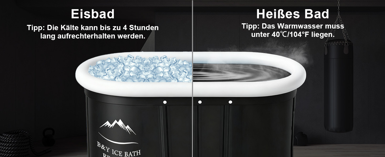 Екзотермічна ванна B&Y Ovales Eisbad: ізольована ванна для холодової терапії (120x65x65 см)