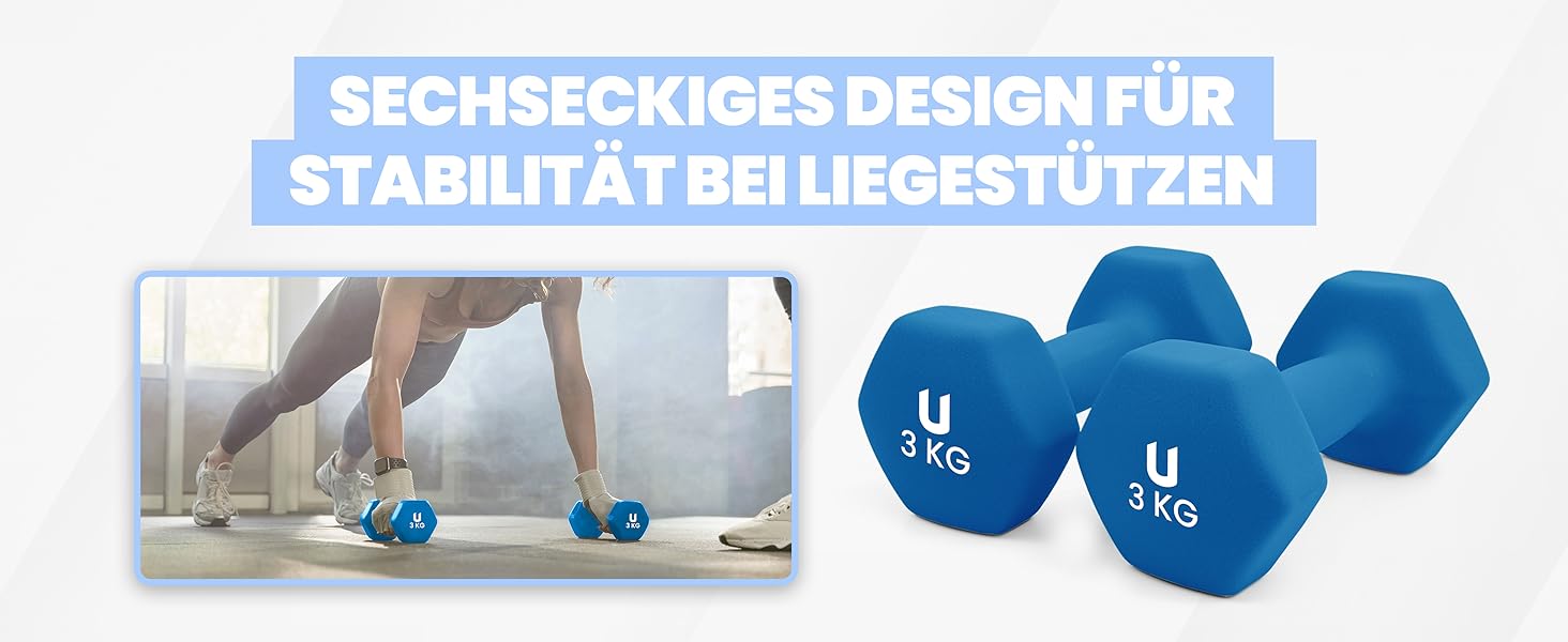 Гантелі неопренові UNYCOS 2 шт. 1-10 кг, короткі, антиковзаючі, для фітнесу, силових тренувань, пілатесу, дому. Набір 1 кг, 2 кг, 3 кг.