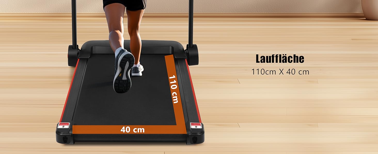 Біговий тренажер для дому, складаний, швидкість до 14 км/год, вантажопідйомність 120 кг, тримач для планшета, Bluetooth-динамік, німецька якість, USB-зарядка, кут нахилу 8%
