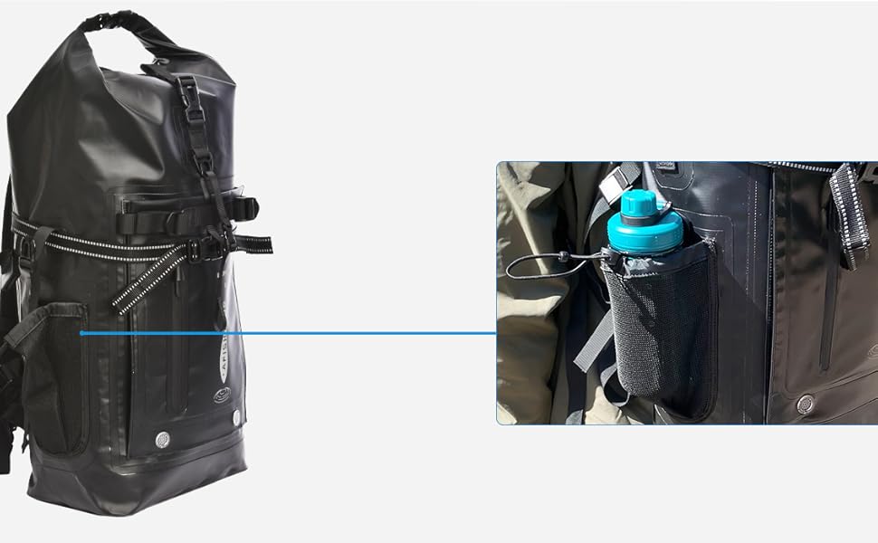 Водонепроникний рюкзак 35L для каякінгу, рафтингу та пляжу (Чорний)