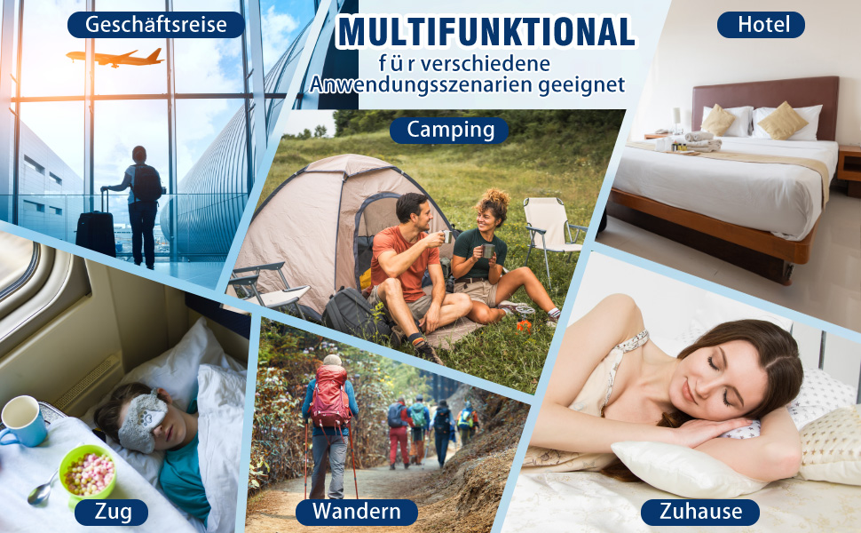 Спальний мішок туристичний бавовна, ультралегкий, з двосторонньою блискавкою, для кемпінгу та походів (синій)