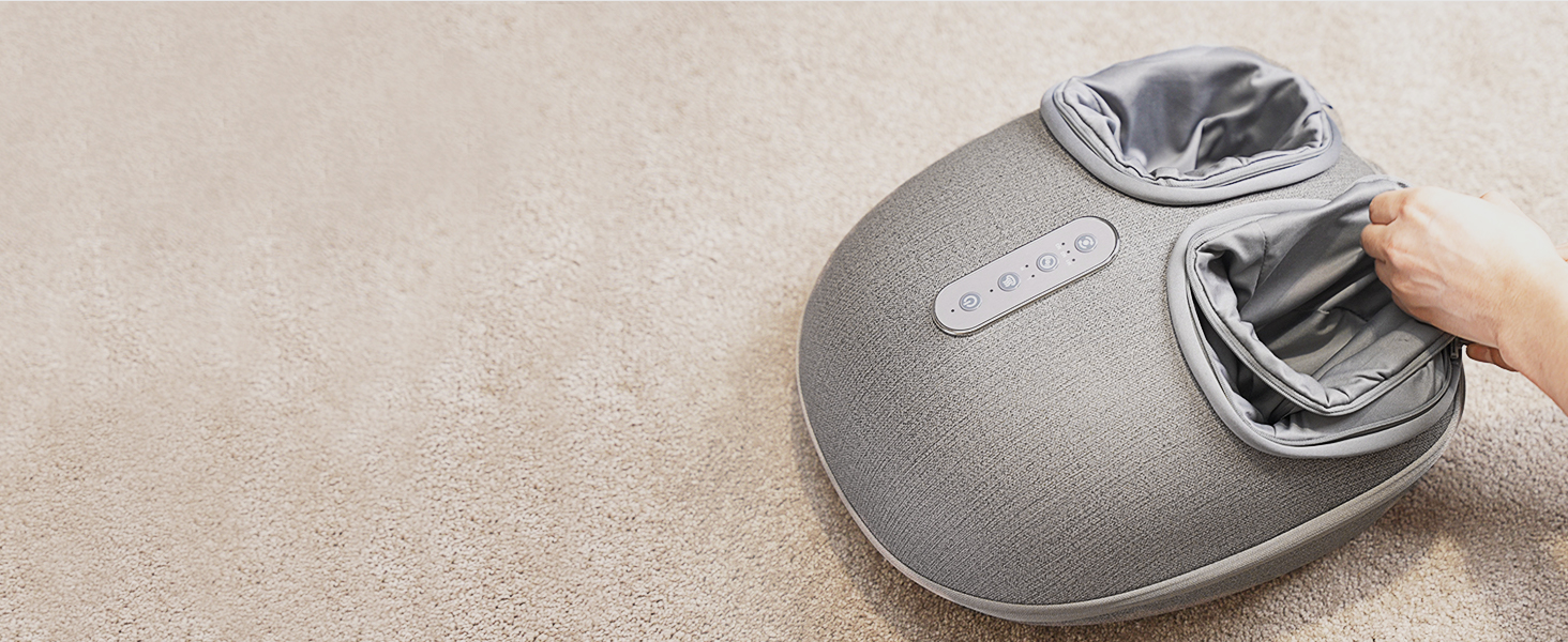 Масажер для ніг Medcursor з підігрівом: глибокий масаж, розслаблення м'язів та зняття втоми. Регулювання інтенсивності для дому та офісу (сірий)