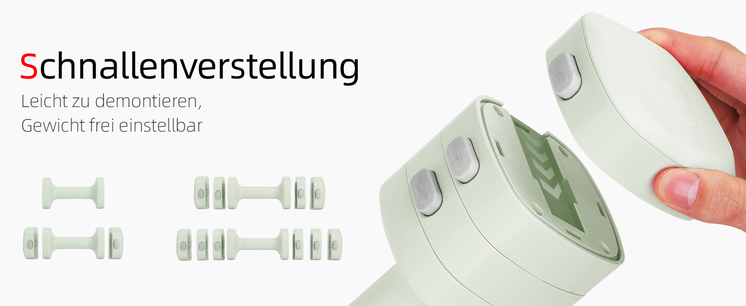 Набір гантелей Abahub 4-в-1: регульовані штанги для дому, фітнесу та силових тренувань. Підходить для жінок та початківців, вага 1-2.5 кг (зелені)