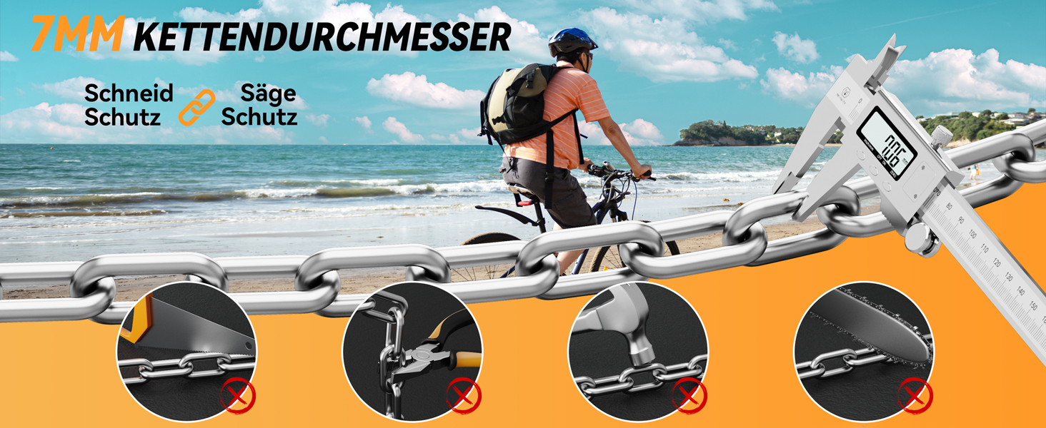 Замки для велосипеда з цифровим кодом, 11 кольорів, 90 см, рівень безпеки 8, 5-значний код, ланцюговий замок для велосипеда, мотоцикла, ролера, дверей (чорний)