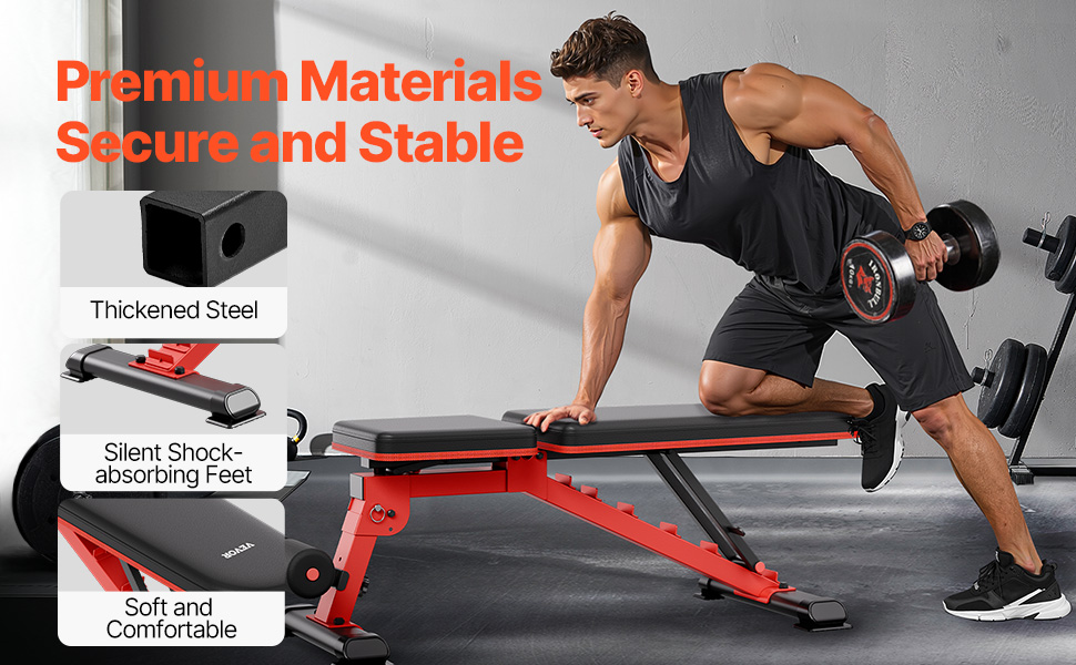 Лавка для жиму VEVOR (544 кг) для тренувань всього тіла, регульована лавка для пресу, силові тренування вдома, складана