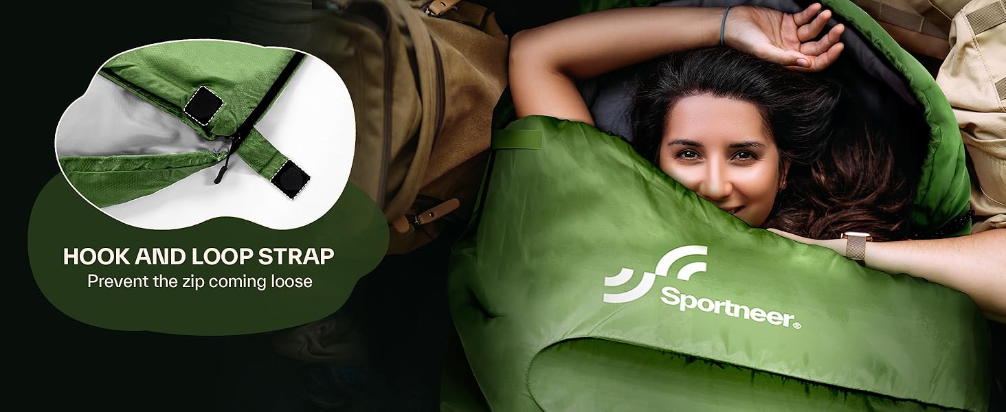 Спальний мішок Sportneer Outdoor 3-4 сезони для дорослих, 200x85см, чорний