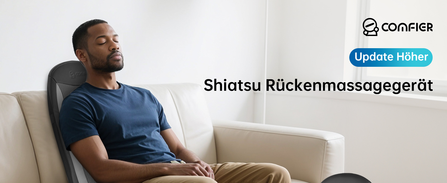 Масажне сидіння Comfier з функцією Shiatsu для шиї та спини, з підігрівом, для офісу та дому