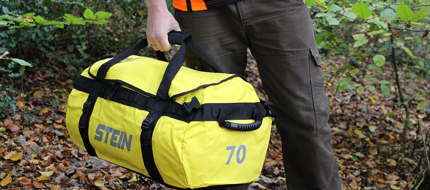 Водостійка сумка-рюкзак STEIN Metro 40 л, червона — трансформер з ПВХ-покриття, компресійними ременями та м'якими плечовими ременями