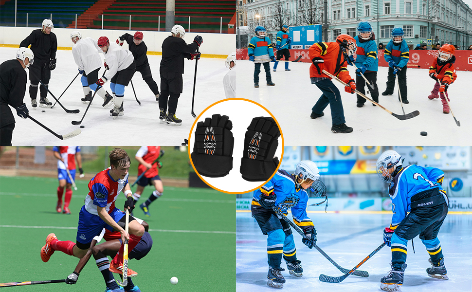 Рукавички для хокею Goshyda, 1 пара: для ігрового хокею, роликового хокею, хокею на траві, 10 дюймів