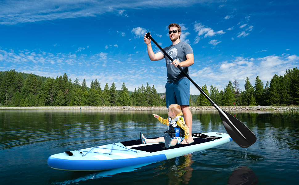 Надувний SUP Борд для SUPpaddel, 2 особи, 200 кг, блакитний