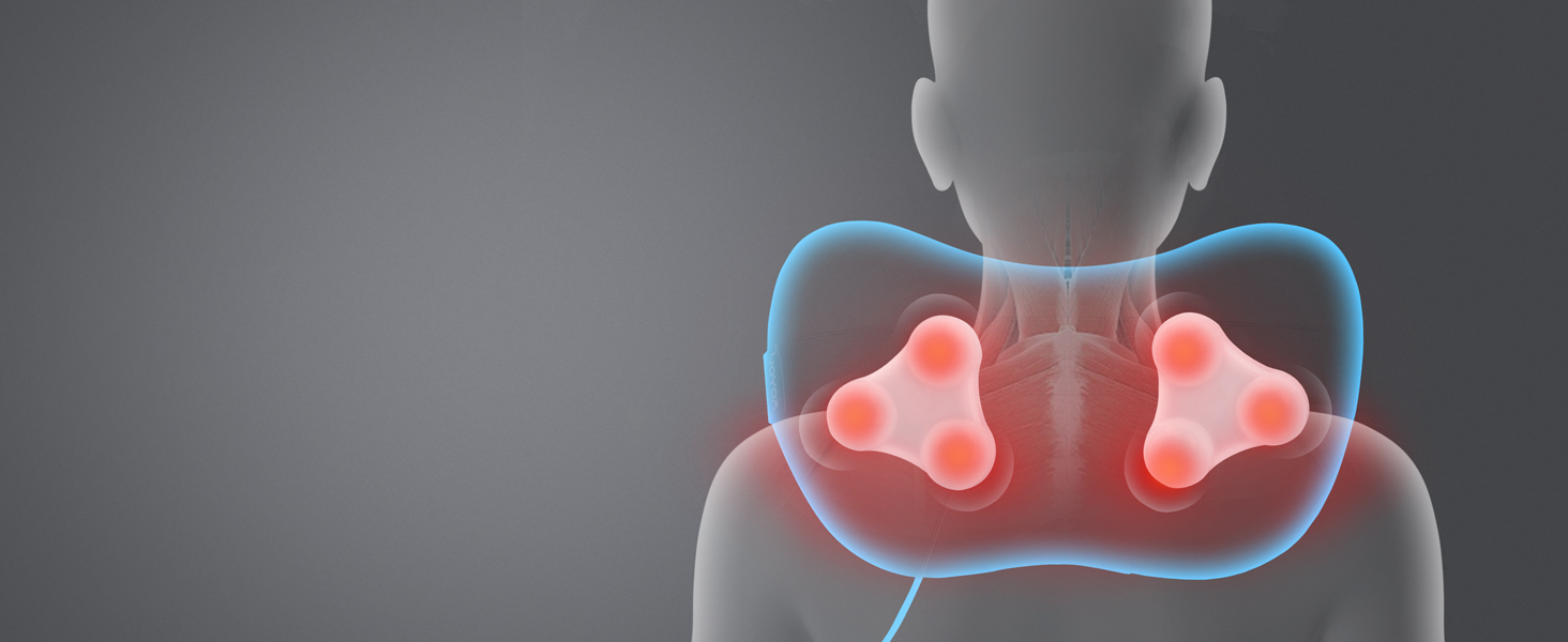 VOYOR HEALTH Масажна подушка з підігрівом, шиацу масажер з 3D головками, електричний прилад для зняття м'язового болю шиї, спини та ніг, подарунок для чоловіків і жінок, чорна